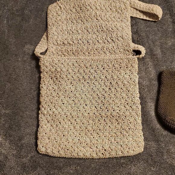 Frankie & Johnnie Vintage Small Beaded Beige Purse Zipper With Coin Purse - Picture 6 of 9